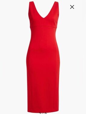 SPANX Red SPANXshape Ponte V-Neck Sleeveless Midi Dress Small S NEW NWT